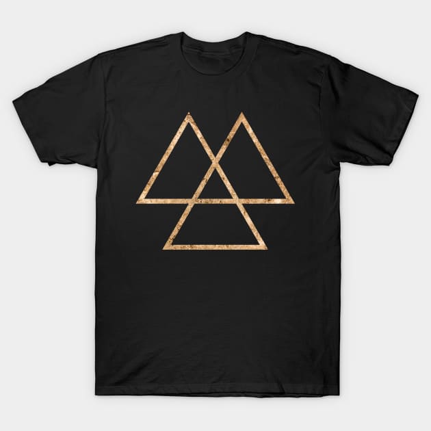 Gold Geometric Glyph Mandala Sigil Rune Sign Seal  -  273 T-Shirt by Holy Rock Design